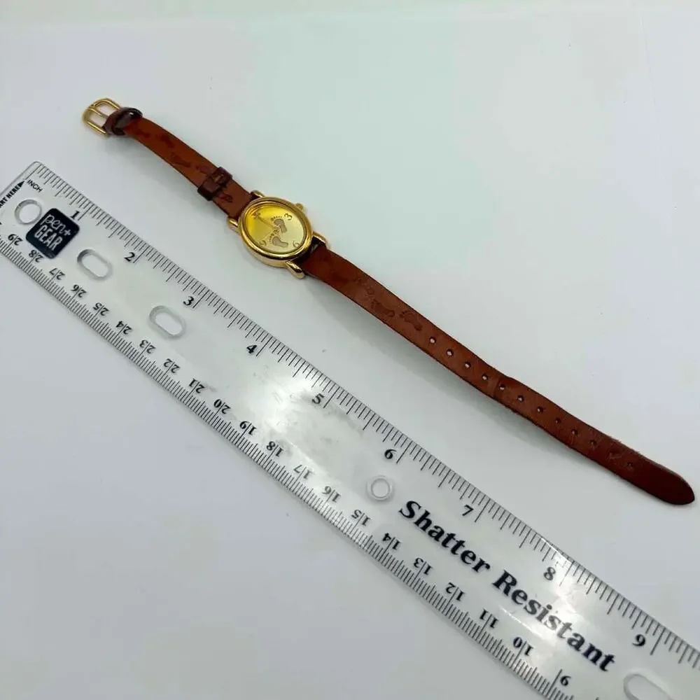 Gold & Brown Footprint Watch